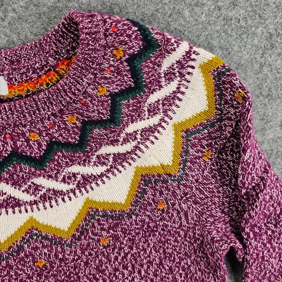 Fair Isle Knit Ski Sweater Old Navy Women Plus Size XXL Pullover Purple Multi - Picture 3 of 12